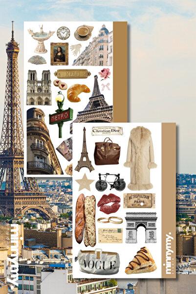 Minnymy France Collection Sticker, Çıkartma, Ajanda, Günlük, Planlayıcı, Bull...