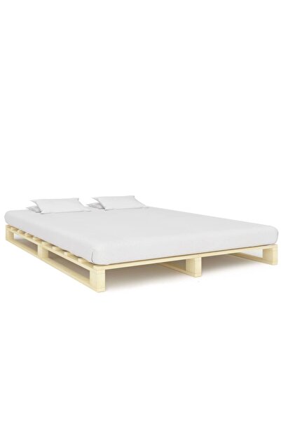 Concept Σκελετός κρεβατιού από παλέτες, 160 x 200 εκ., μασίφ ξύλο πεύκου