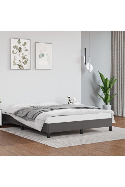 Concept Σκελετός κρεβατιού, γκρι, 140x190 cm, οικολογικό Δερμάτινο