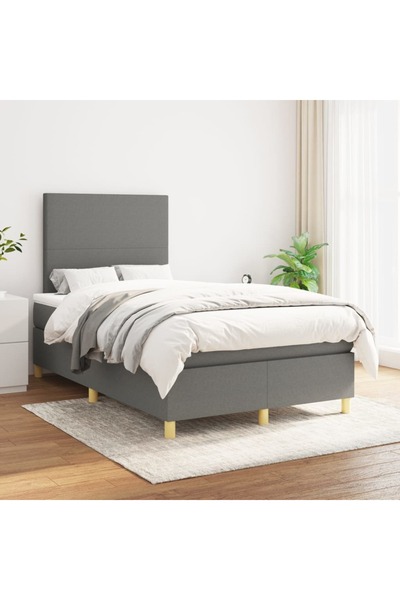 Concept Pat box spring cu saltea, gri închis, 120x200 cm, textil