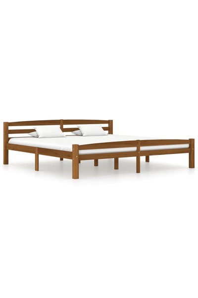 Concept Σκελετός κρεβατιού, μελί καφέ, 200x200 εκ., μασίφ ξύλο πεύκου