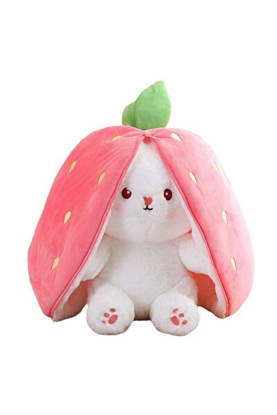 OEM Jucarie de plus 2 in 1, Reversibila, Iepurasul Capsunica, 35 cm