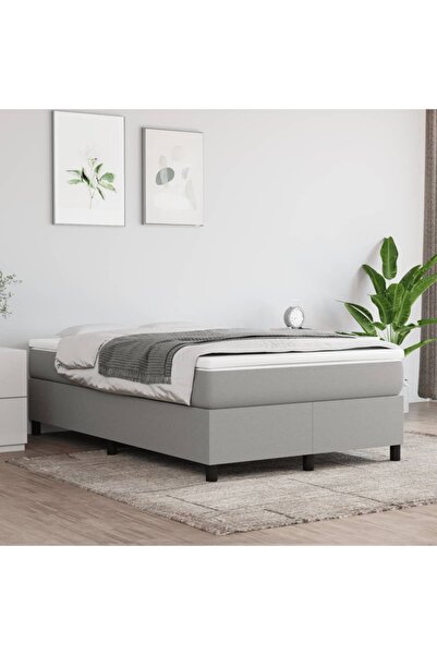 Concept Pat box spring cu saltea, gri deschis, 120x200 cm, textil