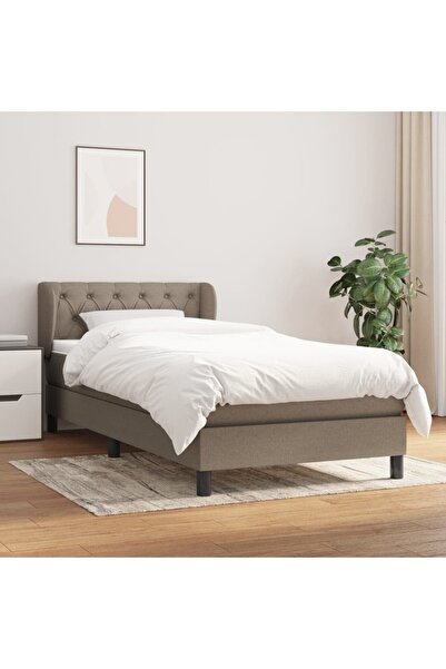 Concept Pat box spring cu saltea, gri taupe, 80x200 cm, textil