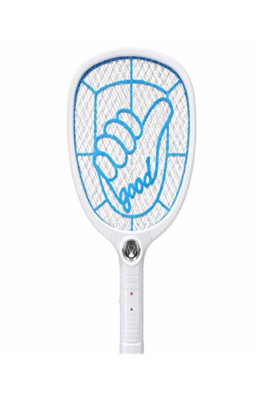 Biki مضرب حشرات كهربائي قابل للشحن مع كشاف LED/ أزرق