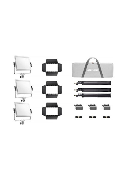 Godox Litemons LP600R RGB LED Light Panel 3-light kit with Stands