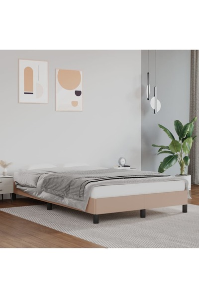 Concept Cadru de pat, cappuccino, 120x200 cm, piele ecologică