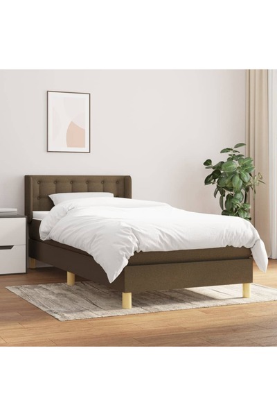 Concept Pat box spring cu saltea, maro închis, 80x200 cm, textil