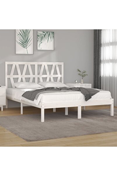 Concept Σκελετός κρεβατιού, λευκό, 120x200 cm, μασίφ ξύλο πεύκου