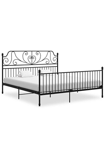 Concept Cadru de pat, negru, 200x200 cm, metal