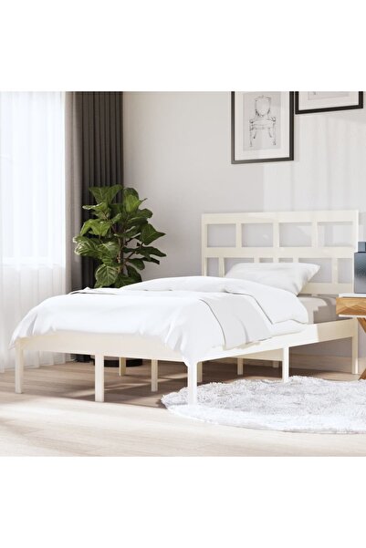 Concept Σκελετός κρεβατιού, λευκό, 140x200 cm, μασίφ ξύλο πεύκου