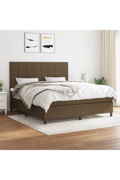 Concept Pat continental cu saltea maro închis 180x200cm material textil