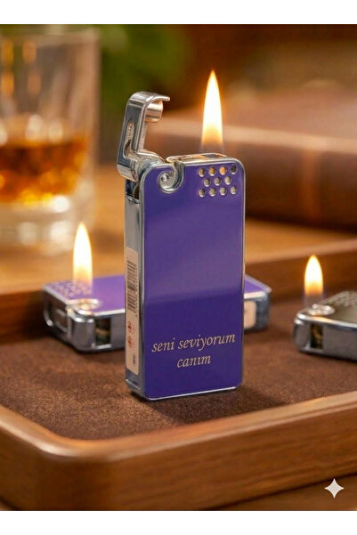 KdrElektronik Kişiye Özel Lazer Kazımalı İsim Yazılabilen Metal Çakmak - Lüks...