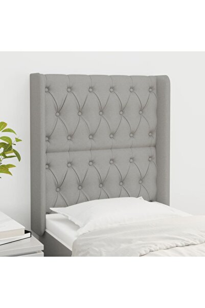 Concept Ανοιχτό γκρι κεφαλάρι με φτερά 83x16x118/128 cm ύφασμα