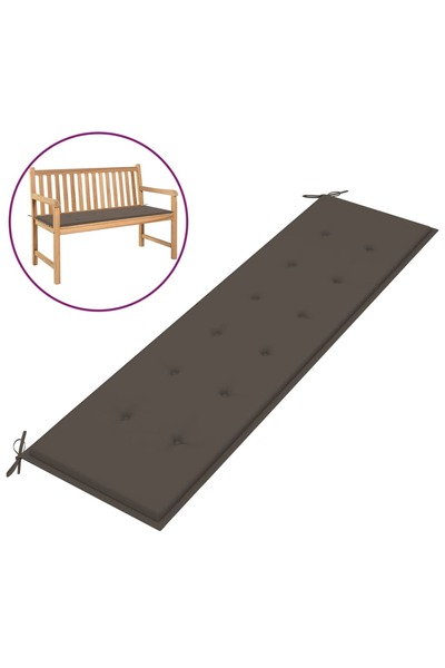 Concept Μαξιλάρι παγκάκι κήπου, γκρι-μπεζ, 180x50x3 εκ.