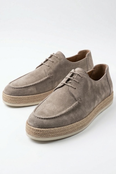 LUSIVE 100% Genuine Suede & Leather Beige Ultra Lightweight Casual Men's Shoe...