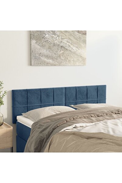 Concept Tăblii de pat, 2 buc., albastru închis, 72x5x78/88 cm, catifea
