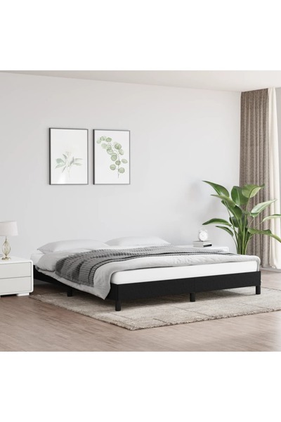 Concept Cadru de pat, negru, 180 x 200 cm, material textil