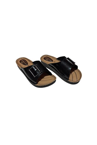 Apella Fully Orthopedic Single Buckle Mother-Daughter Patent Leather Slippers...