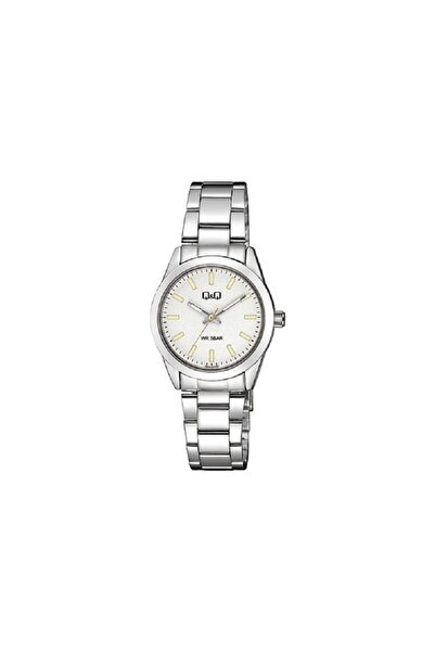 Q&Q Ceas Q82A-001PY, argintiu, carcasa 30mm, cadran alb