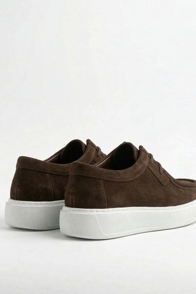 LUSIVE 100% Genuine Nubuck & Leather Brown Ultra Lightweight Casual Men's Shoes Luass29Al0046
