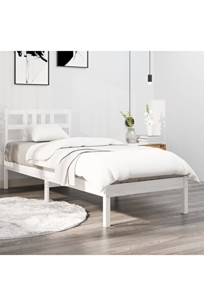 Concept Bed frame, white, 100x200 cm, solid wood