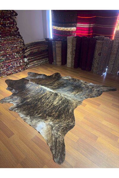 DOGANLAR ANTIQ GERÇEK DERİ NATUREL DANA DERİSİ 317 KOYU KAHVE 230X250 POST HALI