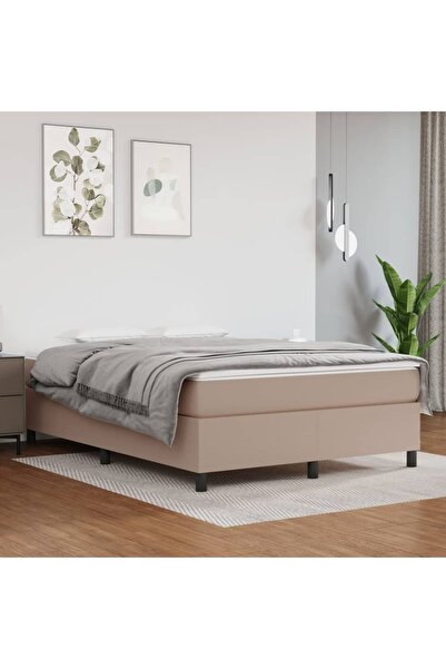 Concept Cadru de pat box spring, cappuccino, 140x190cm, piele ecologică