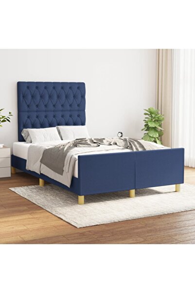 Concept Σκελετός κρεβατιού με κεφαλάρι, μπλε, 120x200 cm, ύφασμα