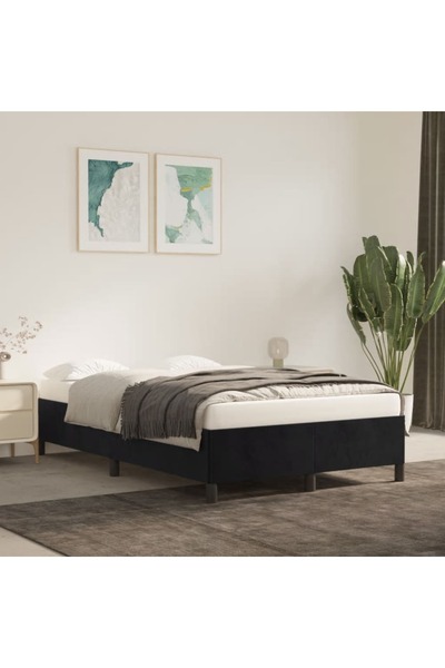 Concept Cadru de pat, negru, 120x200 cm, catifea