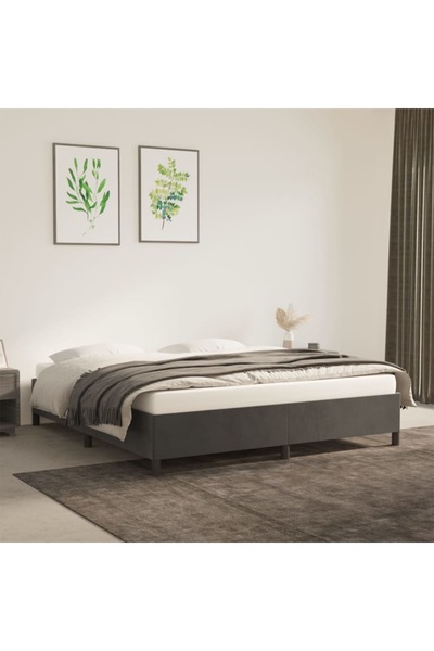 Concept Σκελετός κρεβατιού, σκούρο γκρι, 180 x 200 εκ., Βελούδο