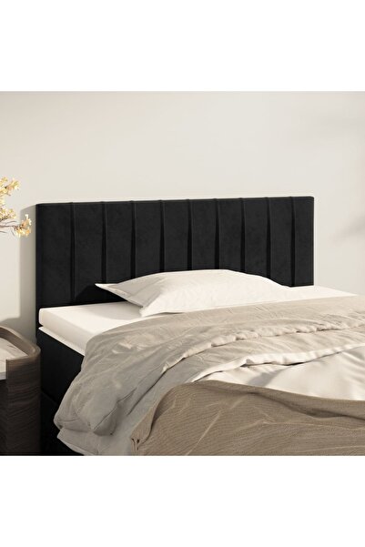 Concept Tăblie de pat, negru, 90x5x78/88 cm, catifea