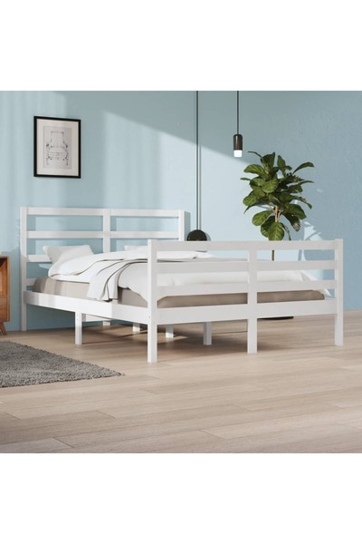 Concept Σκελετός κρεβατιού, λευκό, 160x200 cm, μασίφ ξύλο πεύκου