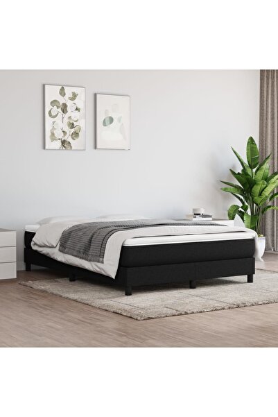 Concept Pat box spring cu saltea, negru, 160x200 cm, textil