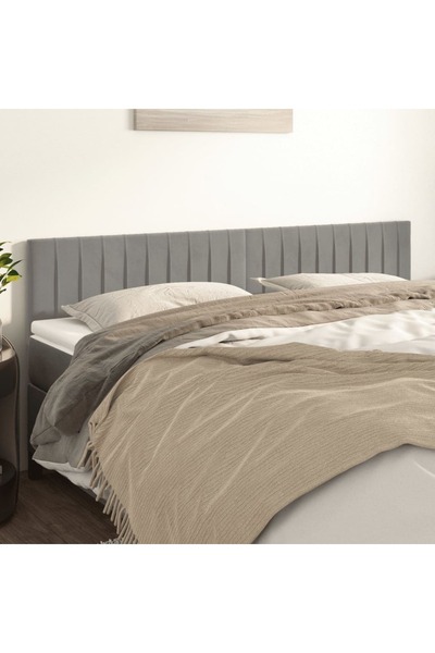 Concept Tăblii de pat, 2 buc, gri deschis, 100x5x78/88 cm, catifea