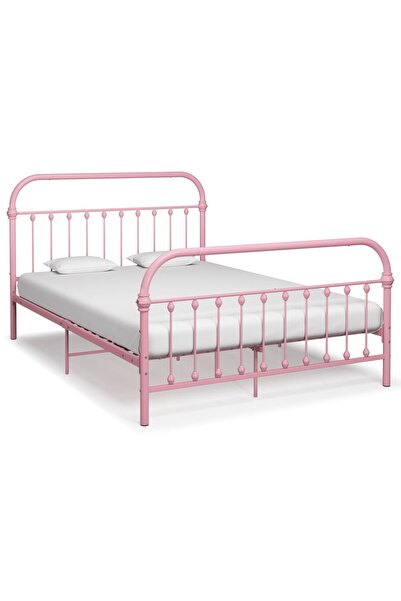 Concept Cadru de pat, roz, 140 x 200 cm, metal