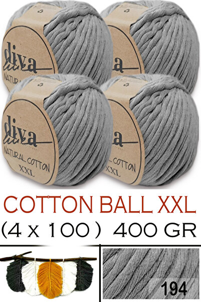 Diva İplik Натуральна бавовна XXL - 4 мм шнур для макраме, що розчісується - ...
