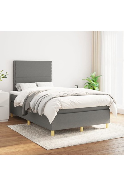 Concept Pat box spring cu saltea, gri închis, 120x200 cm, textil