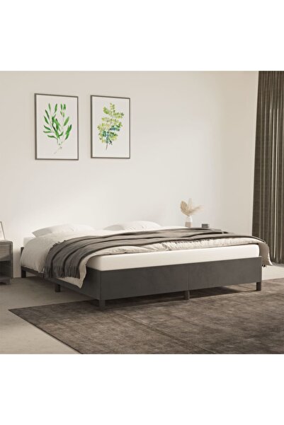 Concept Bed frame, dark grey, 160 x 200 cm, Velvet