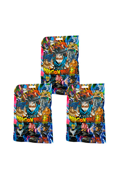 OEM Kit 3 plicuri Dragon Ball, cu figurina si cartonase surpriza, 12 cm, Mist...