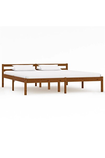 Concept Cadru de pat, maro miere, 160 x 200 cm, lemn masiv de pin