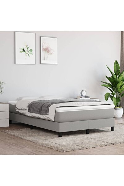 Concept Pat box spring cu saltea, gri deschis, 120x200 cm, textil