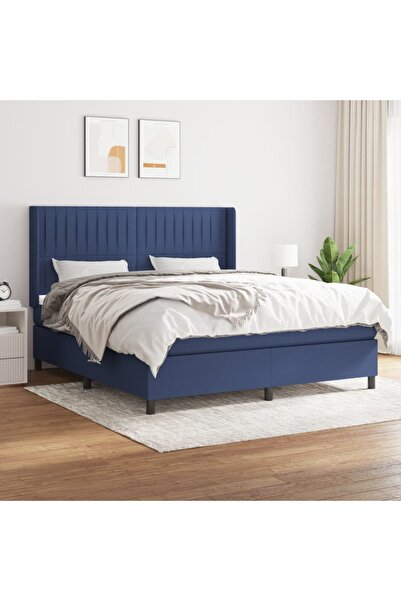 Concept Κρεβάτι με ελατήρια και στρώμα, μπλε, 180x200 cm, ύφασμα