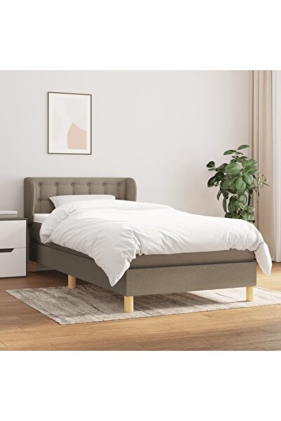 Concept Pat box spring cu saltea, gri taupe, 100x200 cm, textil