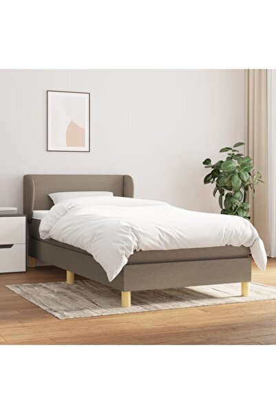 Concept Pat box spring cu saltea, gri taupe, 90x200 cm, textil