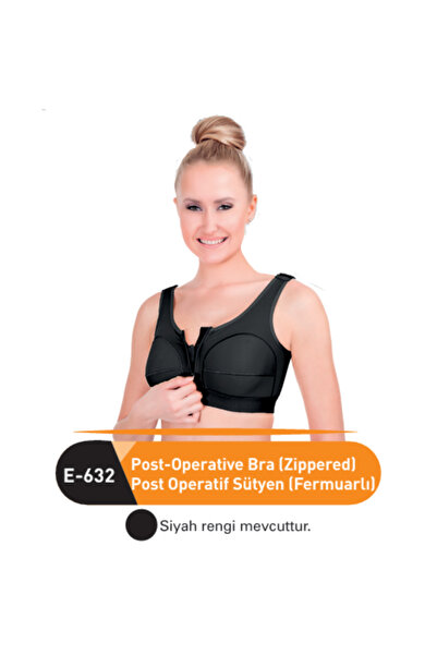 Medistab Elektron E-632 Post-Op Zippered Bra Black Breast Aesthetic Operation...