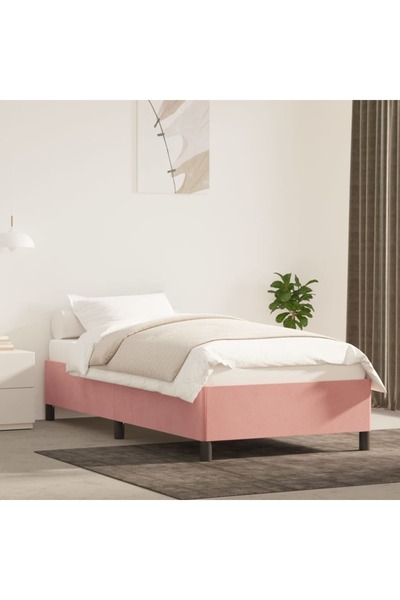 Concept Σκελετός κρεβατιού, ροζ, 90x190 εκ., Βελούδο