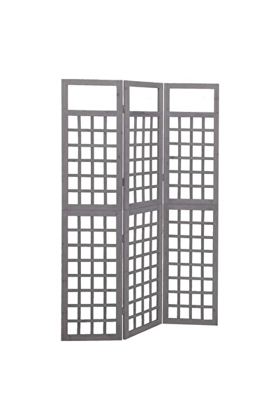 Concept Separator cameră cu 3 panouri, gri, 121x180 cm nuiele lemn brad