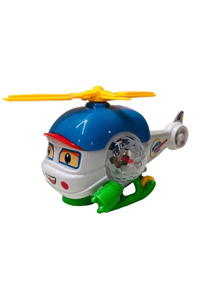 OEM Elicopter 20 cm colorat cu melodie si proiectie lumini
