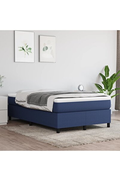 Concept Pat box spring cu saltea, albastru, 120x200 cm, textil